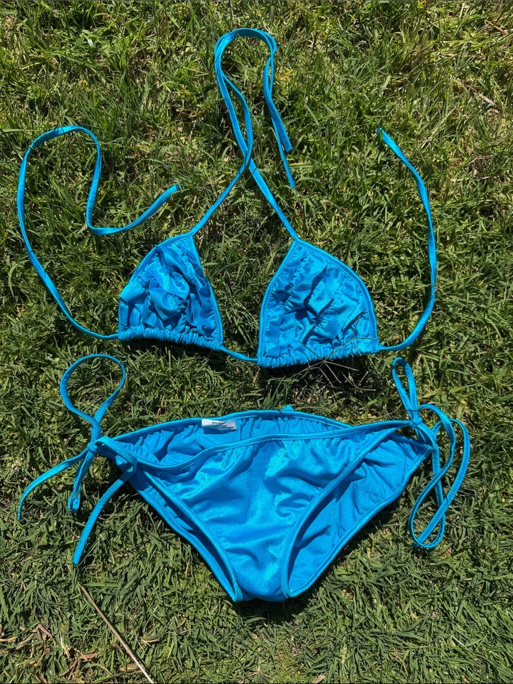 Turquoise Tie-String Bikini - Women Swim
